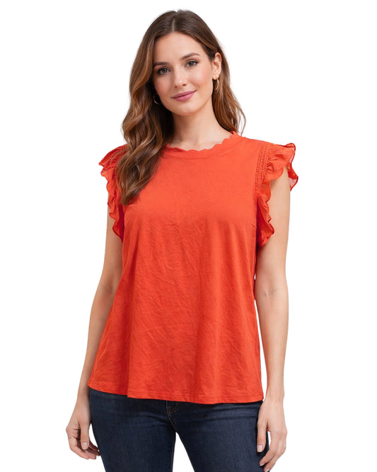 KARL LAGERFELD Women Ruffle Sleeves T-Shirt