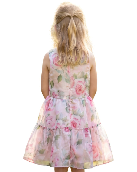 RARE EDITIONS Girls Floral Glitter Dress