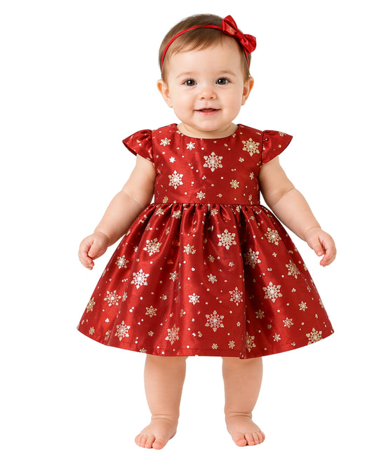 BONNIE JEAN Baby Girl Snow Flakes Dress