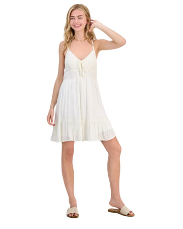 MADDEN GIRL Women Crochet Trim Mini Dress
