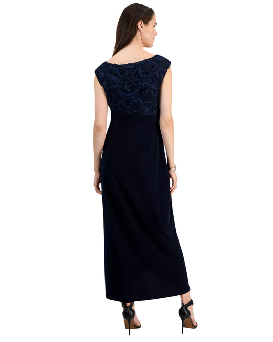 CONNECTED Women Soutache Faux-Wrap Dress