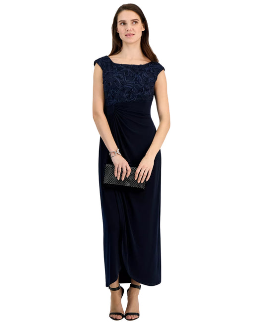 CONNECTED Women Soutache Faux-Wrap Dress