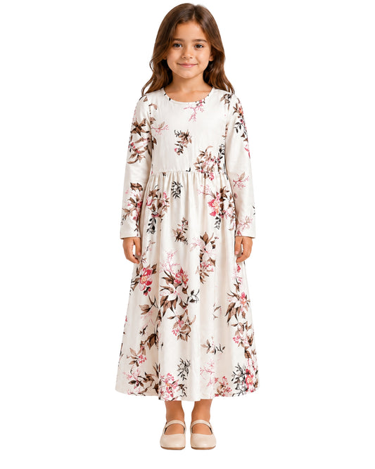 Kids Girls Floral Long Sleeve Dress