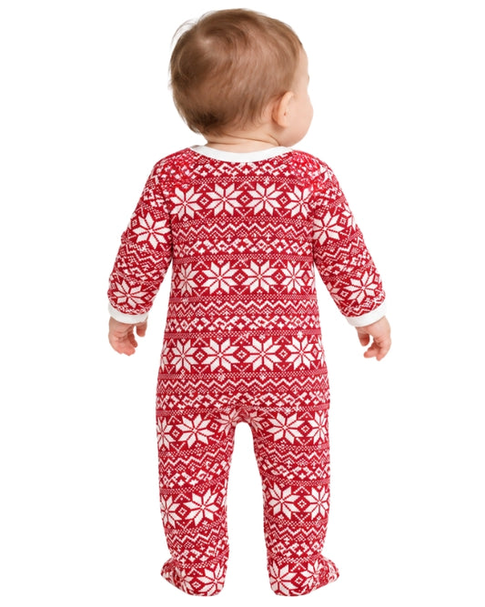 OKIE DOKIE Baby Girls Fair Isle Snowflake Print Overall