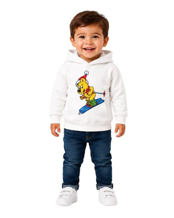 HARIBO Baby Boys Skiing Bear Graphic Hoodie