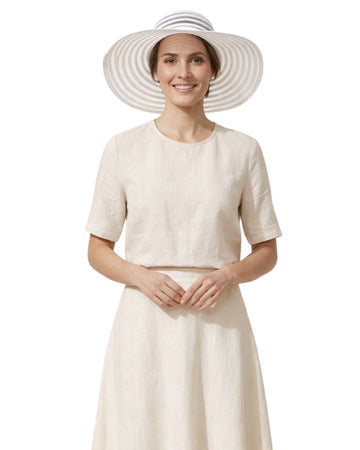 OIL & GAZ Women Brim Sheer Stripe Hat