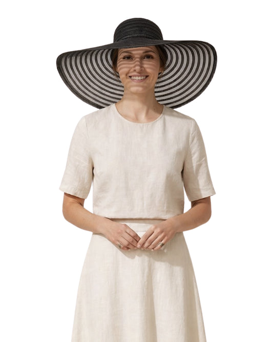 OIL & GAZ Women Brim Sheer Stripe Hat