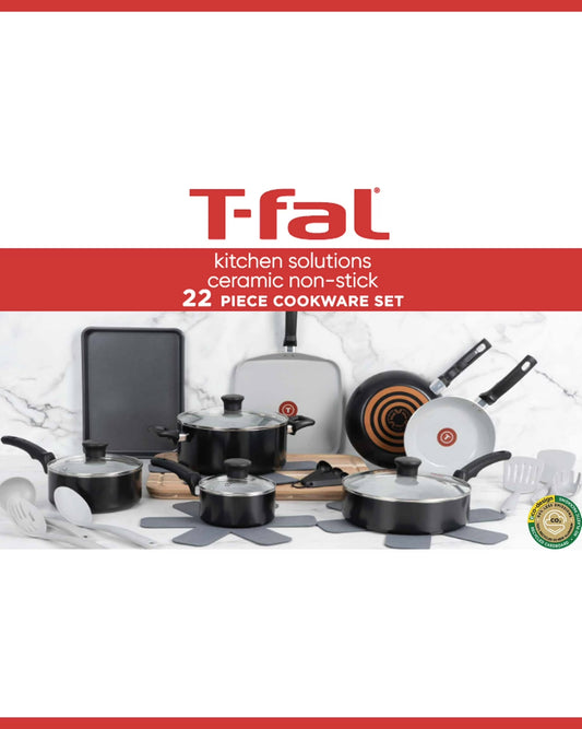 T-FAL Kitchenware Ceramic Non Stick Set 22 Pieces