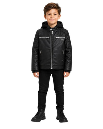 GUESS Boys Biker-Inspired Design Jacket