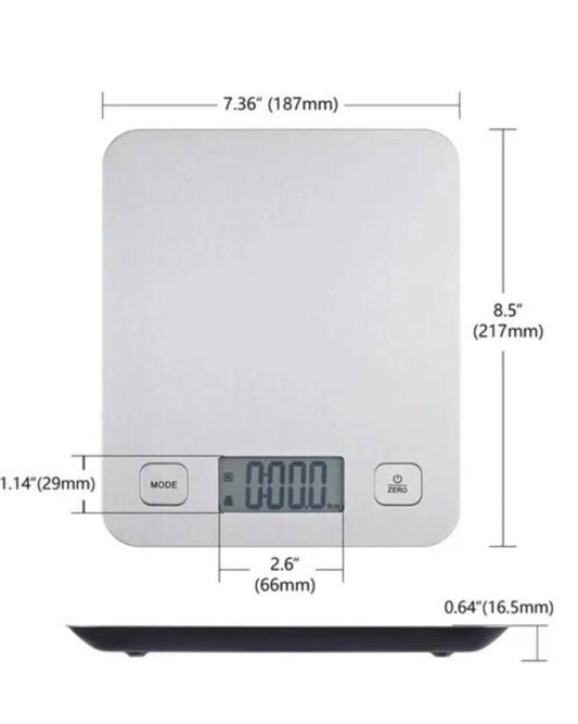 Mainstays Stainless Steel Digital Battery Powered Kitchen Scale