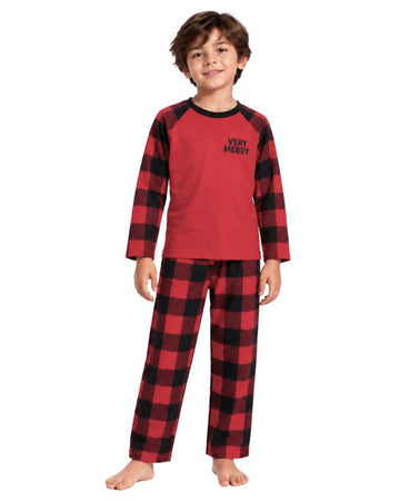 NORTH POLE Boys Plaid Pyjama Set 2 Pcs