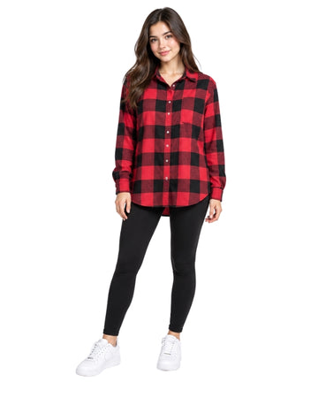 THEREBABOUTS Girls Buffalo Plaid Shirt