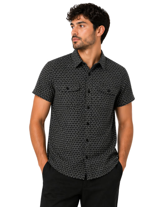 KENNETH COLE Men Designed Short Sleeve Shirt