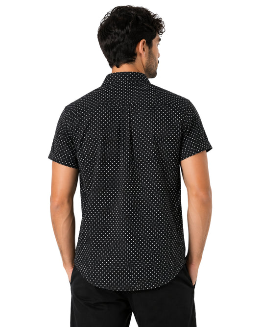 KENNETH COLE Men Dots Print Short Sleeve Shirt