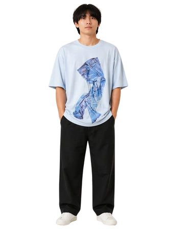 CK CALVIN KLEIN Men Jeans Pattern T-Shirt