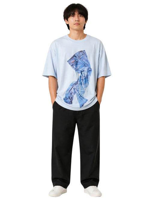 CK CALVIN KLEIN Men Jeans Pattern T-Shirt
