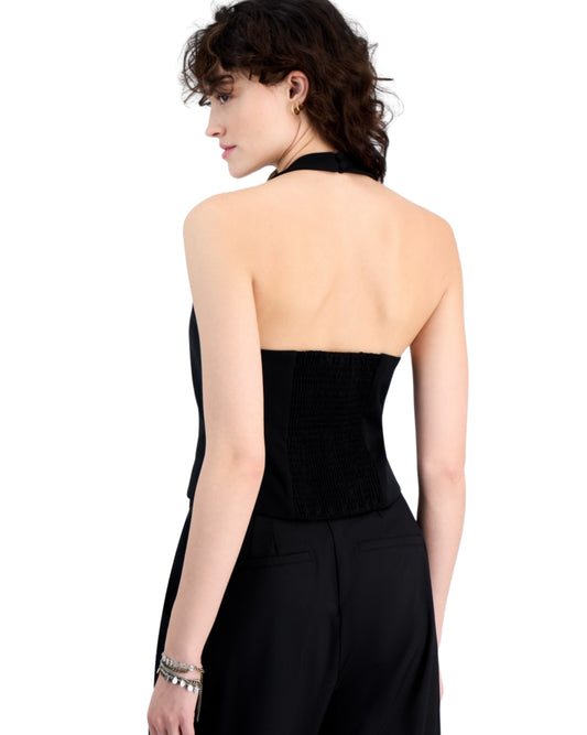 BAR III  Halter Button-Front Vest T-Shirt