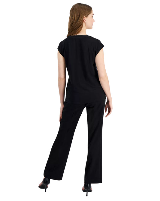AK ANNE KLEIN Women Straight Leg Casual Pant