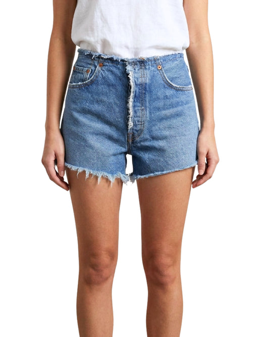 LEVI'S Women Raw Frayed Hem Short