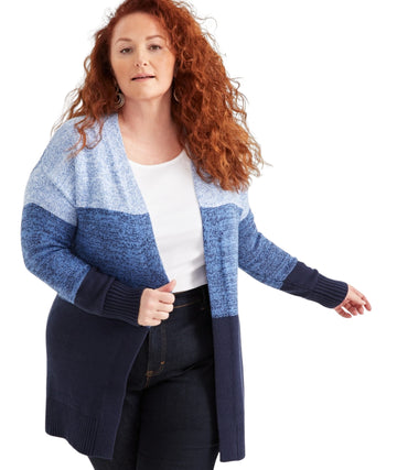 STYLE & CO Women Colorblocked Open Cardigan