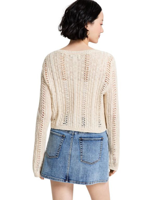 AND NOW THIS Women Delicate Open Knit Light Jacket