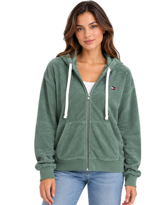 TOMMY HILFIGER Women Plush Textured Fleece Jacket