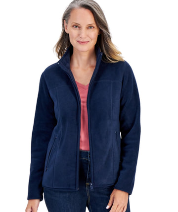 STYLE & CO Women Fleece Mock Neck Jacket