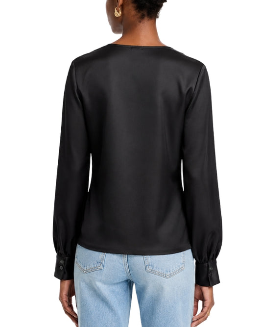 AQUA Women Draped Wrap-Front T-Shirt