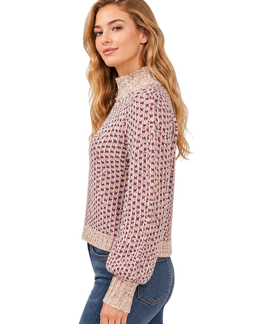 CECE Women Knit Mock Neck T-Shirt