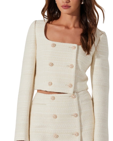 ASTR Women Decorative Pearl Style Jacket