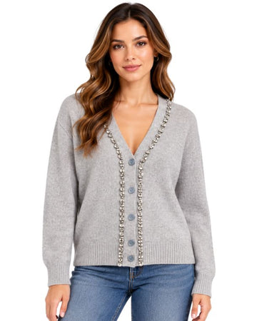 CHARTER CLUB Women Sparkling Rhinestone Embellishment Cradigan
