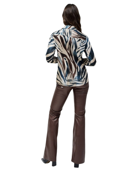 SALSA Women Modern Abstract Animal-Inspired Print Shirt