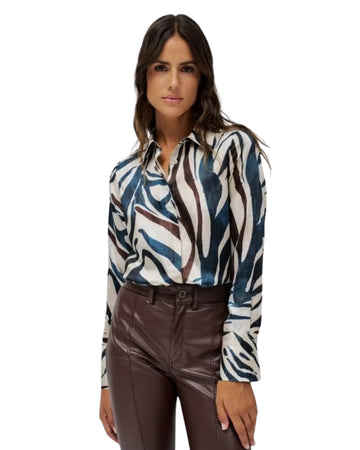 SALSA Women Modern Abstract Animal-Inspired Print Shirt