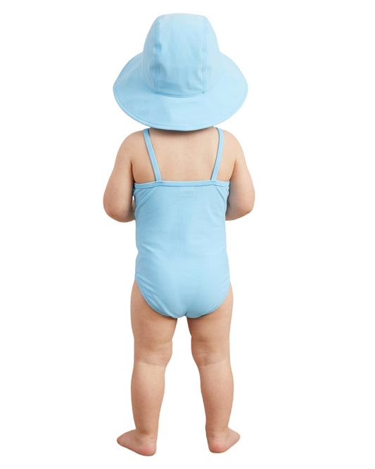 C & A Baby Girls Rainbow One-Piece Swimsuit With Sun Hat