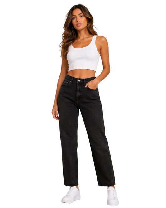 BERSHKA Women Effortless Urban Style Mom Jeans