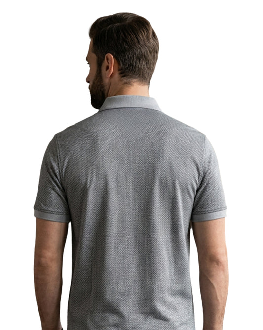 TOMMY HILFIGER Men Micro Pattern Textured Stylie Polo Shirt
