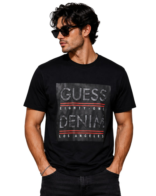 GUESS Men Camo Logo Patch T-Shirt
