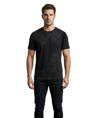 GUESS Men Tonal Floral Graphic T-Shirt