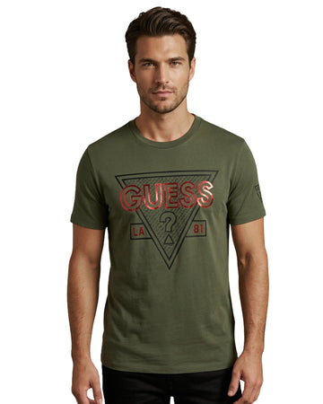 GUESS Men Stylie Triangle Logo T-Shirt