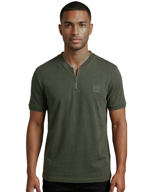 GUESS Men Half Zipper Closure T-Shirt