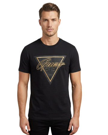 GUESS Men Logo Sign Triangle T-Shirt