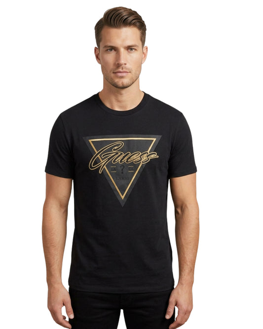 GUESS Men Logo Sign Triangle T-Shirt