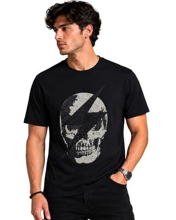 GUESS Men Strass Embossed Skull T-Shirt