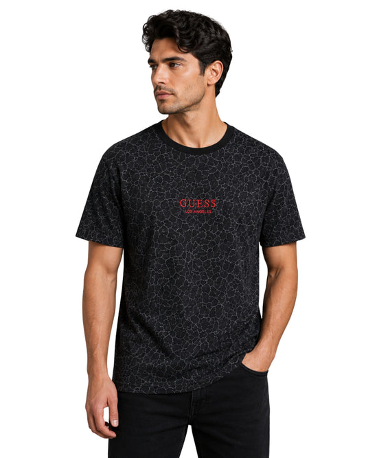GUESS Men Crackle Print Logo T-Shirt