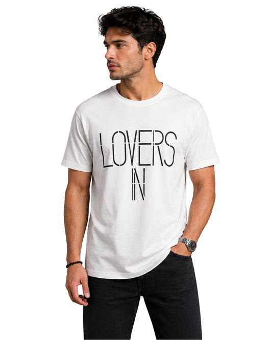 CK CALVIN KLEIN Men Lovers In Pattern T-Shirt
