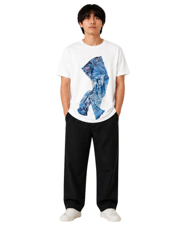 CK CALVIN KLEIN Men Jeans Pattern T-Shirt