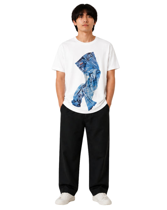 CK CALVIN KLEIN Men Jeans Pattern T-Shirt