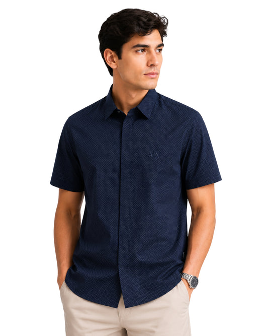 ARMANI EXCHANGE Men  Refined Micro-Geometric Shirt