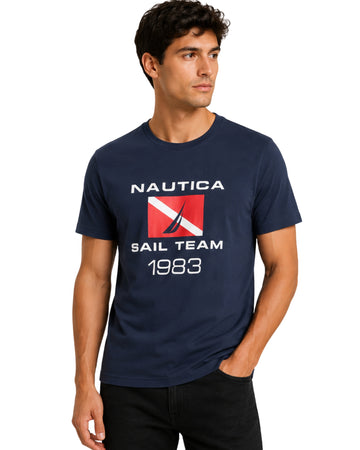 NAUTICA Men Sail Team Design T-Shirt