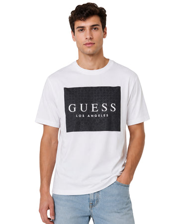 GUESS Men Rectangular Front Graphic T-Shirt